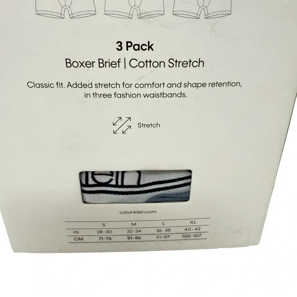 Calvin Klein Men's XL 40-42 Cotton Stretch 3 Pack Boxer Brief various colors NWT